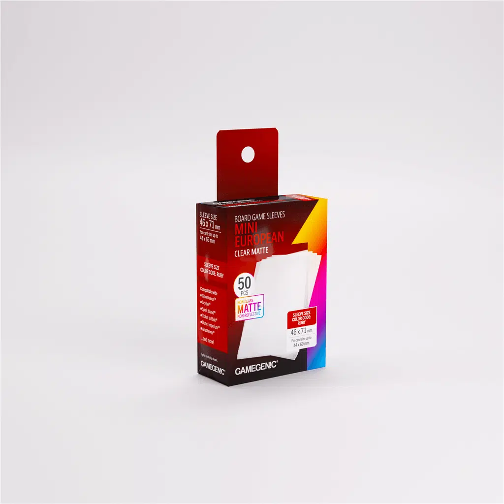 Matte Mini European Sleeves - Ruby 46x71 mm - 50 stuks