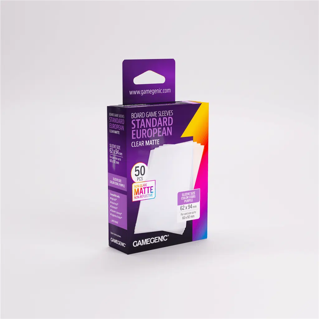 Matte Standard European Sleeves - Purple 62x94 mm - 50 stuks