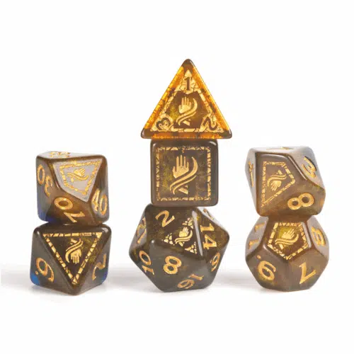Monk Blue/Gold - D&D Adventure Dice set - 12 stuks