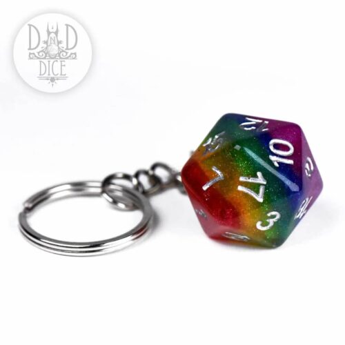 Rainbow - D20 Keychain
