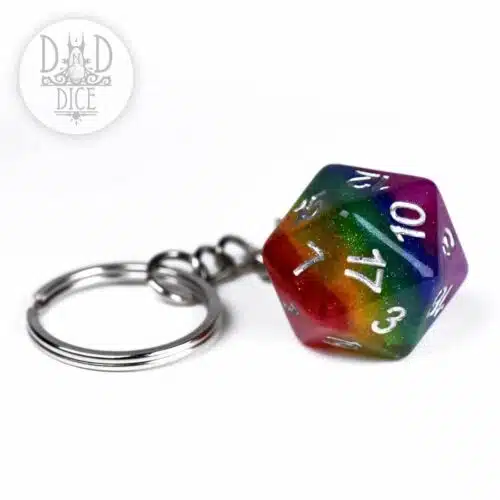 Rainbow - D20 Keychain