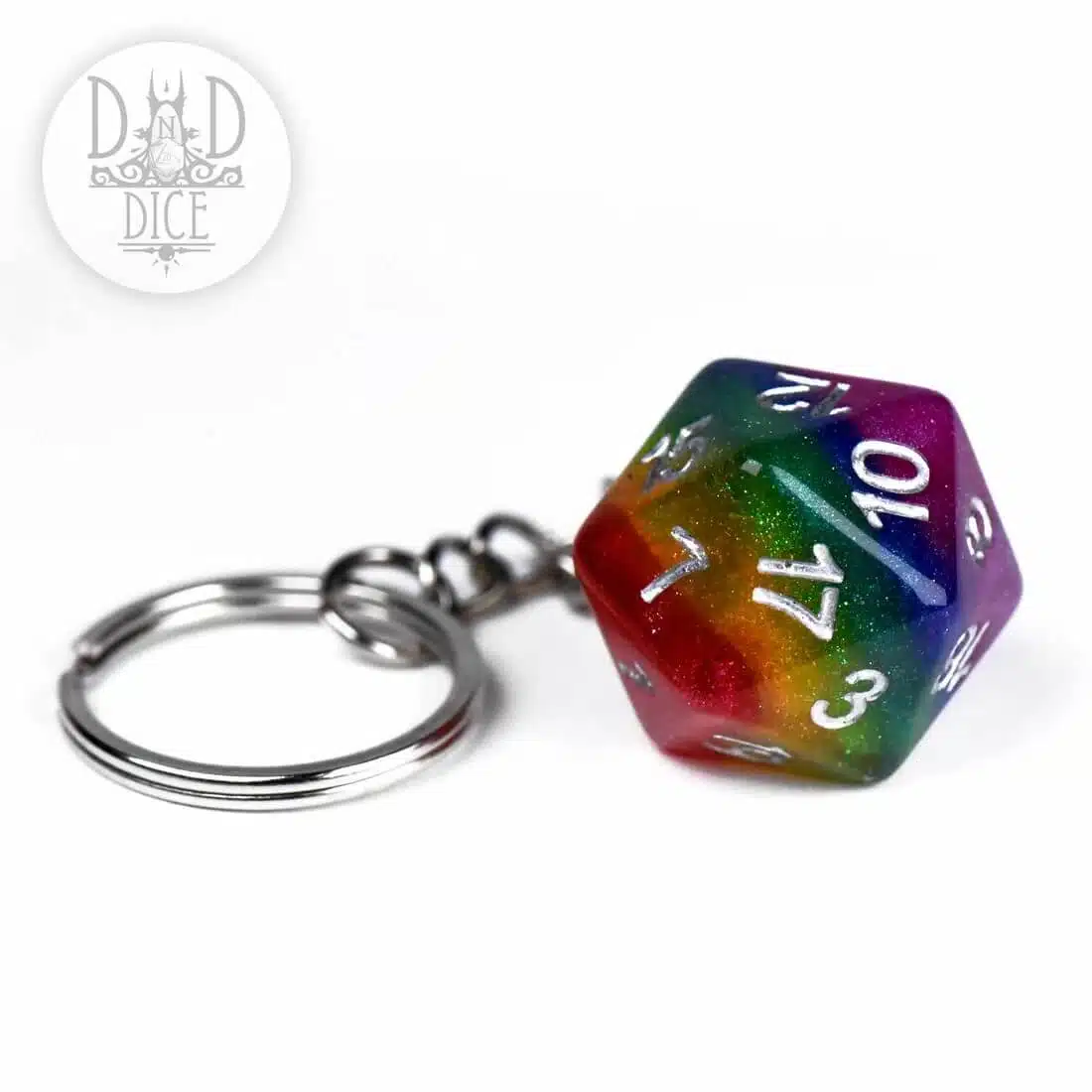 Rainbow - D20 Keychain