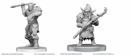 Bugbear Stalker & Goblin Hexer - D&D Unpainted Miniatures