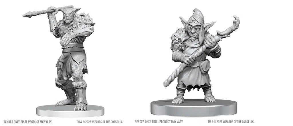 Bugbear Stalker & Goblin Hexer - D&D Unpainted Miniatures