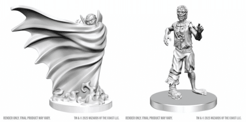 Classic Vampire & Classic Zombie - D&D Unpainted Miniatures