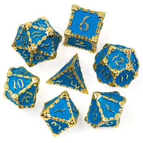 Draken schub Groen/Rood - Metal Dice set - 7 stuks