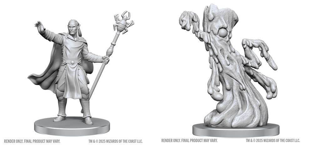 Drow Mage & Yochlol - Unpainted D&D Miniatures