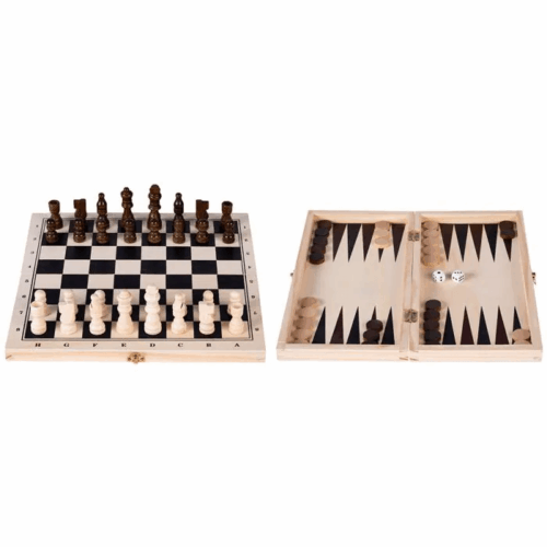 Schaak/Backgammon - Klapcassette 29cm
