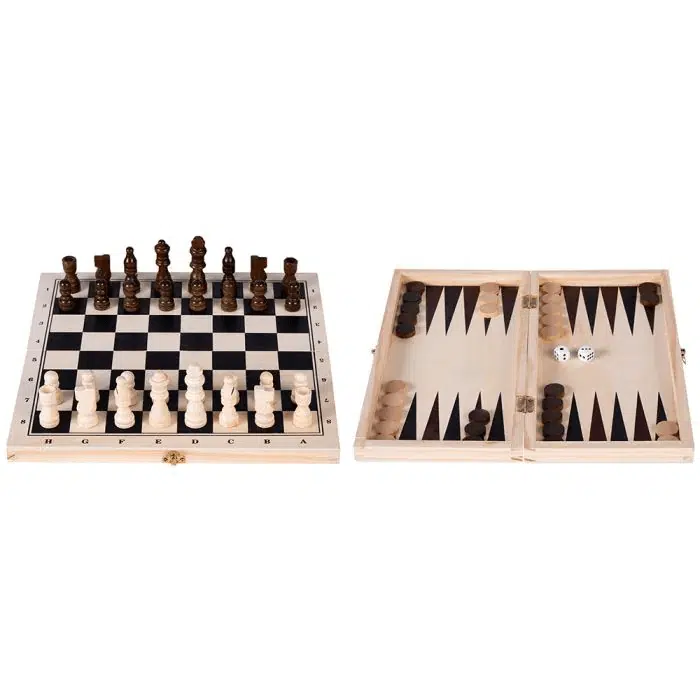 Schaak/Backgammon - Klapcassette 29cm