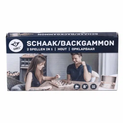 Schaak/Backgammon - Klapcassette 29cm