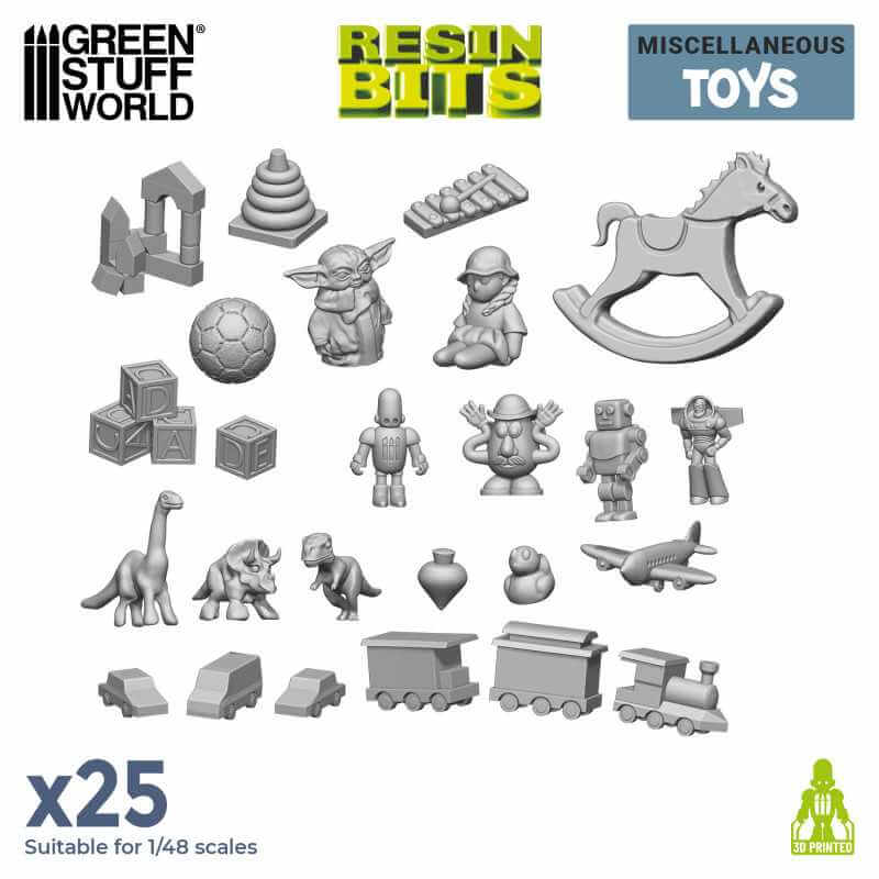 25 Children Toys - Unpainted Miniatures